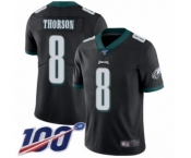 Men's Philadelphia Eagles #8 Clayton Thorson Black Alternate Vapor Untouchable Limited Player 100th Season Football Jersey
