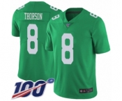 Men's Philadelphia Eagles #8 Clayton Thorson Limited Green Rush Vapor Untouchable 100th Season Football Jersey