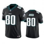 Men's Philadelphia Eagles #80 Julio Jones Black 2023 F.U.S.E. Vapor Untouchable Limited Football Stitched Jersey
