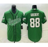 Men's Philadelphia Eagles #88 Dallas Goedert Green Cool Base Stitched Baseball Jersey