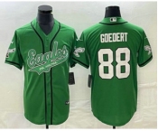 Men's Philadelphia Eagles #88 Dallas Goedert Green Cool Base Stitched Baseball Jersey