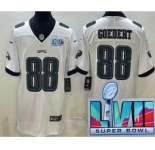 Men's Philadelphia Eagles #88 Dallas Goedert Limited White Super Bowl LVII Vapor Jersey