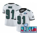 Men's Philadelphia Eagles #91 Fletcher Cox Limited White Super Bowl LVII Vapor Jersey
