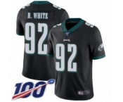 Men's Philadelphia Eagles #92 Reggie White Black Alternate Vapor Untouchable Limited Player 100th Season Football Jersey