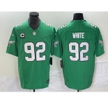 Men's Philadelphia Eagles #92 Reggie White Green 2023 F.U.S.E. Vapor Untouchable With C Patch Stitched Football Jersey
