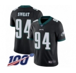 Men's Philadelphia Eagles #94 Josh Sweat Black Alternate Vapor Untouchable Limited Player 100th Season Football Jersey