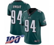 Men's Philadelphia Eagles #94 Josh Sweat Midnight Green Team Color Vapor Untouchable Limited Player 100th Season Football Jersey