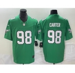 Men's Philadelphia Eagles #98 Jalen Carter Green 2023 F.U.S.E. Vapor Untouchable Stitched Football Jersey