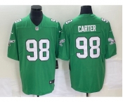 Men's Philadelphia Eagles #98 Jalen Carter Green 2023 Vapor Limited Throwback Jersey