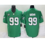 Men's Philadelphia Eagles #99 Jerome Brown Green 2023 F.U.S.E. Vapor Untouchable With C Patch Stitched Football Jersey