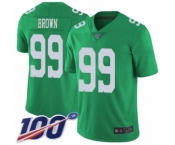 Men's Philadelphia Eagles #99 Jerome Brown Limited Green Rush Vapor Untouchable 100th Season Football Jersey