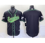 Men's Philadelphia Eagles Blank Black Cool Base Stitched Baseball Jersey