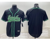 Men's Philadelphia Eagles Blank Black Stitched MLB Cool Base Nike Baseball Jersey