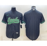 Men's Philadelphia Eagles Blank Black With Patch Cool Base Stitched Baseball Jersey