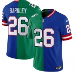 Men's Philadelphia Eagles x Giants #26 Saquon Barkley Green Royal Split F.U.S.E. Vapor Untouchable Limited Football Stitched Jersey