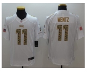 Nike Philadelphia Eagles #11 Carson Wentz White Men's Stitched NFL Limited Salute to Service Jersey