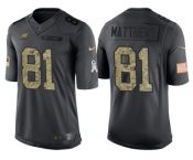 Nike Philadelphia Eagles #81 Jordan Matthews Men's Stitched Black NFL Salute to Service Limited Jerseys