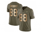 Nike Philadelphia Eagles #88 Dallas Goedert Olive Gold Men Stitched NFL Limited 2017 Salute To Service Jersey