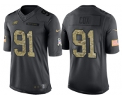 Nike Philadelphia Eagles #91 Fletcher Cox Men's Stitched Black NFL Salute to Service Limited Jerseys