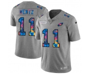 Philadelphia Eagles #11 Carson Wentz Men's Nike Multi-Color 2020 NFL Crucial Catch NFL Jersey Greyheather