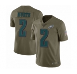 Philadelphia Eagles #2 Jalen Hurts Limited Olive 2017 Salute to Service Football Jersey