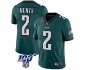 Philadelphia Eagles #2 Jalen Hurts Midnight Green Team Color Vapor Untouchable Limited Player 100th Season Football Jersey