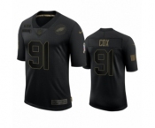 Philadelphia Eagles #91 Fletcher Cox Black 2020 Salute to Service Limited Jersey