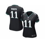Women Nike Philadelphi Eagles #11 Carson Wentz Black Alternate Stitched NFL Jersey[Wentz]
