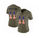 Women Nike Philadelphia Eagles #11 Carson Wentz Limited Olive USA Flag 2017 Salute to Service Wentzylvania NFL Jersey