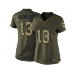 Women Nike Philadelphia Eagles #13 Nelson Agholor Green Stitched NFL Limited 2015 Salute to Service Jersey