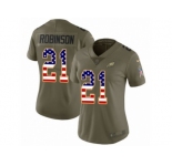 Women Nike Philadelphia Eagles #21 Patrick Robinson Limited Olive USA Flag 2017 Salute to Service NFL Jersey