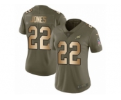 Women Nike Philadelphia Eagles #22 Sidney Jones Limited Olive Gold 2017 Salute to Service NFL Jersey