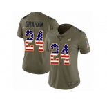 Women Nike Philadelphia Eagles #24 Corey Graham Limited Olive USA Flag 2017 Salute to Service NFL Jersey