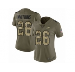 Women Nike Philadelphia Eagles #26 Jaylen Watkins Limited Olive Camo 2017 Salute to Service NFL Jersey