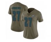 Women Nike Philadelphia Eagles #27 Malcolm Jenkins Limited Olive 2017 Salute to Service NFL Jersey