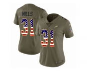 Women Nike Philadelphia Eagles #31 Jalen Mills Limited Olive USA Flag 2017 Salute to Service NFL Jersey