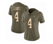 Women Nike Philadelphia Eagles #4 Jake Elliott Limited Olive Gold 2017 Salute to Service NFL Jersey