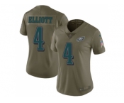 Women Nike Philadelphia Eagles #4 Jake Elliott Olive Stitched NFL Limited 2017 Salute to Service Jersey
