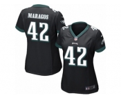 Women Nike Philadelphia Eagles #42 Chris Maragos Game Black Alternate NFL Jersey