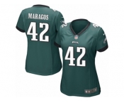 Women Nike Philadelphia Eagles #42 Chris Maragos Game Midnight Green Team Color NFL Jersey