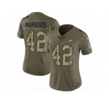 Women Nike Philadelphia Eagles #42 Chris Maragos Limited Olive Camo 2017 Salute to Service NFL Jersey