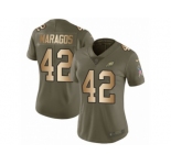 Women Nike Philadelphia Eagles #42 Chris Maragos Limited Olive Gold 2017 Salute to Service NFL Jersey