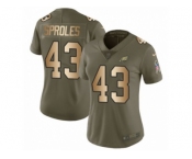 Women Nike Philadelphia Eagles #43 Darren Sproles Limited Olive Gold 2017 Salute to Service NFL Jersey