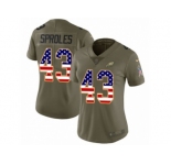 Women Nike Philadelphia Eagles #43 Darren Sproles Limited Olive USA Flag 2017 Salute to Service NFL Jersey