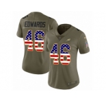 Women Nike Philadelphia Eagles #46 Herman Edwards Limited Olive USA Flag 2017 Salute to Service NFL Jersey