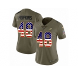 Women Nike Philadelphia Eagles #48 Wes Hopkins Limited Olive USA Flag 2017 Salute to Service NFL Jersey