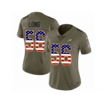 Women Nike Philadelphia Eagles #56 Chris Long Limited Olive USA Flag 2017 Salute to Service NFL Jersey