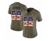 Women Nike Philadelphia Eagles #59 Seth Joyner Limited Olive USA Flag 2017 Salute to Service NFL Jersey