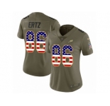 Women Nike Philadelphia Eagles #86 Zach Ertz Limited Olive USA Flag 2017 Salute to Service NFL Jersey
