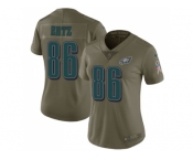 Women Nike Philadelphia Eagles #86 Zach Ertz Olive Stitched NFL Limited 2017 Salute to Service Jersey